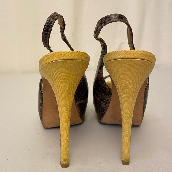 SAKS FIFTH AVENUE Platform Snakeskin Print Heels - Picture 4 of 11